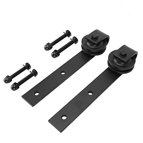 Juego de poleas de riel deslizante, kit de herrajes para puertas corredizas de acero al carbono de alta resistencia, riel de rodillos silencioso y suave para armario de cocina,