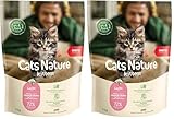 MERA Cats Nature Lachs Premium Kitten Trockenfutter für Katzen 400g | Getreidefrei & zuckerfrei | Katzenfutter Trocken mit hohen Fleischanteil & Colostrum | Dry Cat Food (Packung mit 2)
