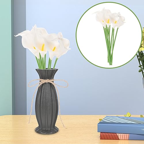 Artibetter 10pcs for White Office Calla Artificial Touch- Flower Elegant Lily Lilies Fake Home Peace Plant Touch Real Flowers Bouquet Garden Lilies- Party Arrangement Center Cream Bouquets - Image 3
