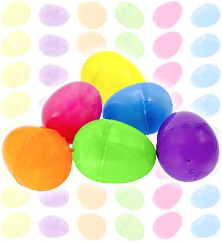 The Dreidel Company Fillable Easter Eggs Bulk Colorful Bright Plastic Easter Eggs, Perfect for Easter Egg Hunt, Suprise Egg, Easter Hunt, Assorted Colors (48-Pack)