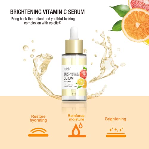 Epielle Vitamin C Serum & Mist For All Skin Types, 100% Vegan & Cruelty-Free |Summer Skincare, Spa Gifts, Gift Set| (Vitamin C Serum + Mist) #TOP2