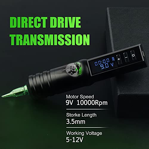 Wireless Tattoo Gun Pen with Digital LCD Display Power Supply Coreless Cartridge Battery Pen Kit for Professional Tattooing Machine - Thumbnail 2