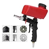 90PSI Pneumatic Sand Gun Kit, Sandblasting Machine Industrial Adjustable Portable Hand Held Sand