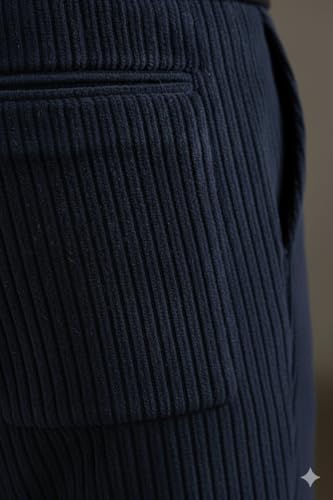 Image of INKKR Men's Comfortable Corduroy Pants | Relaxed Fit Stretch Casual Trousers
