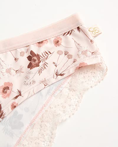 Jessica Simpson Women's Underwear - 5 Pack Seamless Bikini Briefs (S-Xl), Size Medium, Black/Black/Textured Animal Pearl Blush/Dolce/Mellow Garden Pearl Blush #TOP3