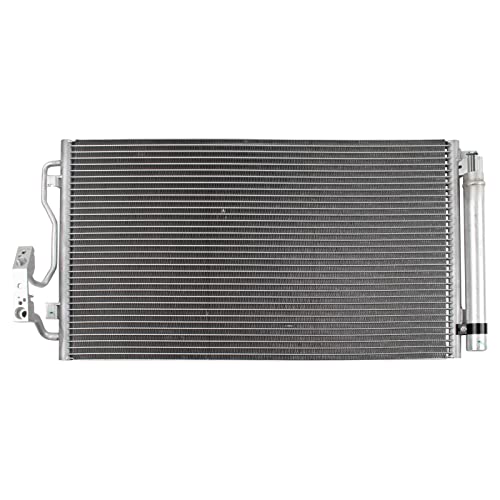 Image of TRQ A /C Condenser & Receiver Drier Assembly for 13-18 BMW 320i 13-18 320i xDrive 13-15 335i 13-15 ActiveHybrid 3 14-16 228i 14-18 328d 14-18 328d xDrive without Heat Pump