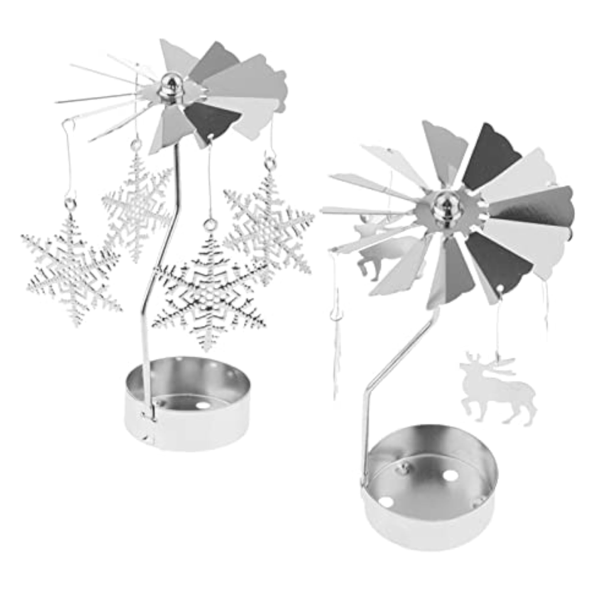 2pcs Christmas Decor Rotating Candle Holder