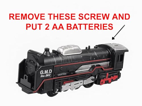 Image of Classic Electric Style Toy Train Set with Track | Century Express Battery Operated Model Train | Kids Railway Play Set & Gift Item (Battery Not Included)