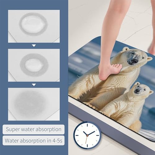 Tapis de sol ours polaires pour sortie de douche et devant d'évier - 7