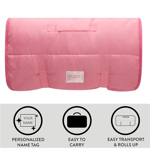 super soft plush toddler quilted nap mat with built in blanket and pillow