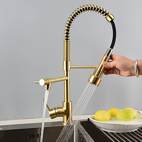 Robinet de cuisine anti-éclaboussures avec douchette de traction