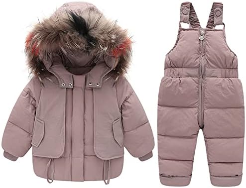 Combinaison De Neige Bébé Garçon Fille Chauds Polaire Coupe-vent Avec Capuche Fourrure