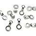 Silver Ball Chain #6 Lamp/Fan Pull Loop Connectors, Nickel Plated Brass (50 Pcs)