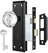 Toptotoo Mortise Lock Set Interior Door, Glass Door Knobs with Lock,Old Style Door Knob Replaceme...