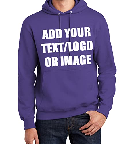 INK STITCH Unisex Design Your Own Hoodie -Custom Hoodies - Team Sweatshirts - Purple (M)