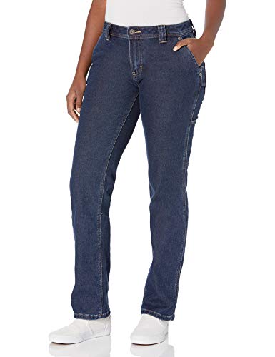 Dickies Women's Warming Temp-IQ Flex Denim Carpenter Pant, Medium Stonewash, 6