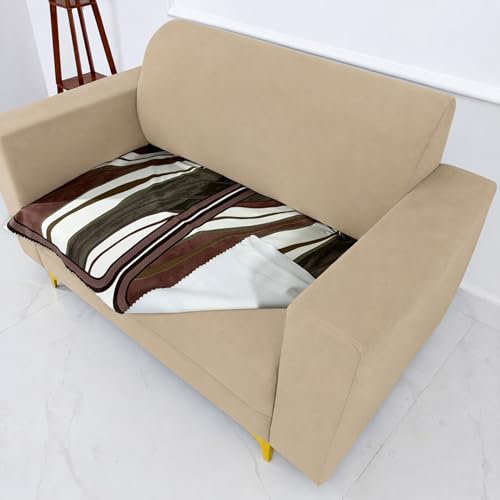 Image of Homerz Premium 'Luxe Series' Holland Velvet Sofa Cover | Smooth Finish | Anti-Skid Fleece Backing | Soft Touch Couch Protector for Living Room (Ocean Crest, 2 Seater, Only Seat Cover)