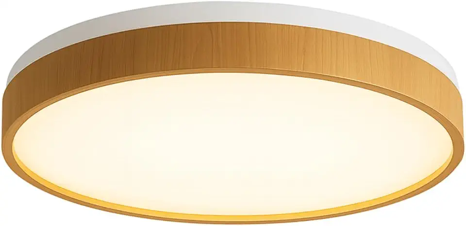 Plafon Luminária LED de Sobrepor Space 38cm com Efeito Estrelado Branco Madeira – Multicolor (Frio, Neutro, Quente) – 30W 2400lm – Para Salas, Quartos, Ambientes Internos