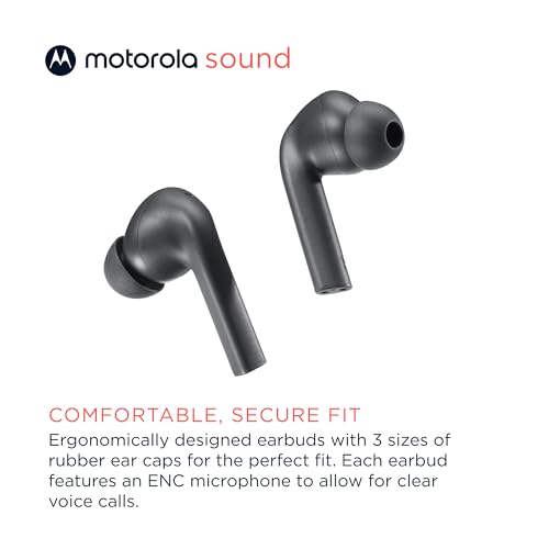 Image of Motorola Moto Buds 065 -True Wireless, Ear Gels, Noise Isolation and 17 Hours Playtime, Touch Control on Both Earbuds, IPX4 Water Resistant, ENC mic for Clear Voice Calls. (Moonless Night)