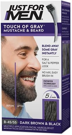 Just for men Touch Of Gray Mustache And Beard Color, Dark Brown (Packaging May Vary) & Black (Packaging May Vary),1 Count