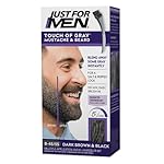 Just For Men Touch of Gray Mustache & Beard, Beard Coloring for Gray Hair with Brush Included for Easy Application, Great for a Salt and Pepper Look – Dark Brown & Black, B-45/55, Pack of 1