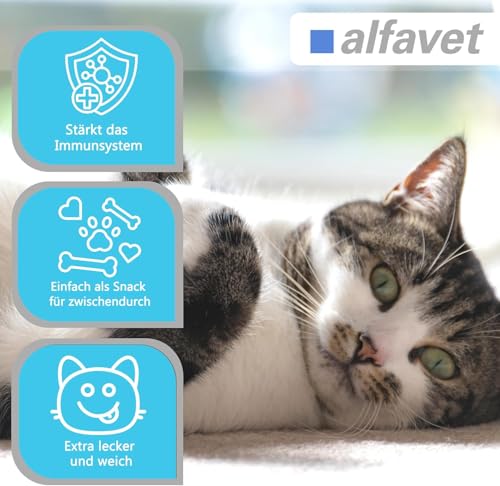 alfavet FeliGum L-Lysin bei Katzenschnupfen, Ergänzungsfuttermittel für Katzen, 120 g Beutel, ca 60 Kaudrops