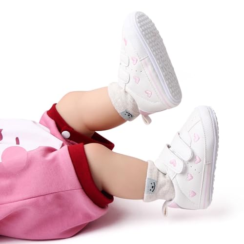 Image of Clowora Baby Boys Girls Shoes Non-Slip Rubber Sole Sneakers Infant First Walking Toddler Crib Shoes Newborn Loafers Flats.