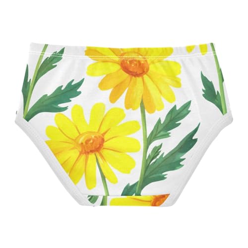 Cotton Toddler Girls Underwear Yellow Daisy Flowers Panties for Girl Colorful Briefs Girls Undies 2t2
