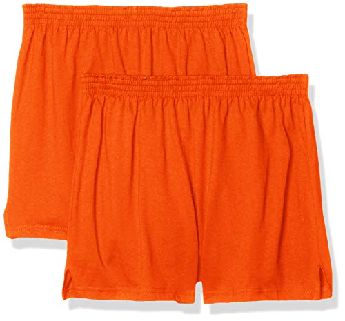 Soffe Juniors' Authentic Cheer Short, Orange, X-Small (2-Pack)