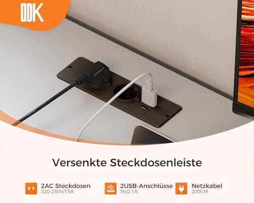 Eckschreibtisch ODK mit 4 Schubladen in L-Form, 135×100 cm