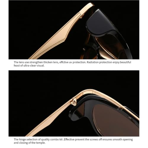 Lunettes de soleil géométriques en métal élégantes et durables - 2