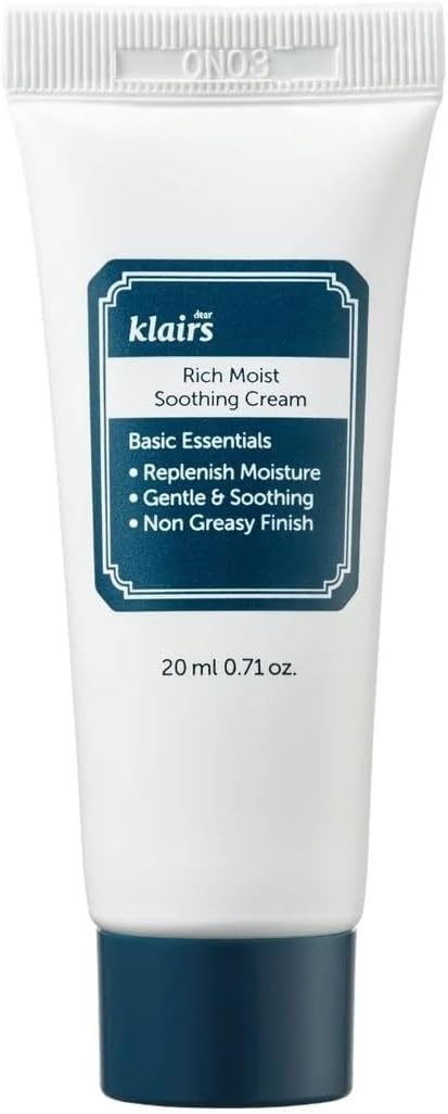 Rich Moist Soothing Cream 20ml, Repair Skin Barrier, Sensitive Skin, Hypoallergenic, Centella Asiatica, Ceremide, Moisturizer, Hydration, Protective layer Beta Glucan, Non-sticky, K-beauty