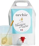Archie, Recharge Vinaigre de Cidre de pomme Biologique, 1L - Non filtré, non pasteurisé, avec la mère de vinaigre. Made in France, Normandie. Savoir-faire artisanal. Format Éco. Cure 100 jours.