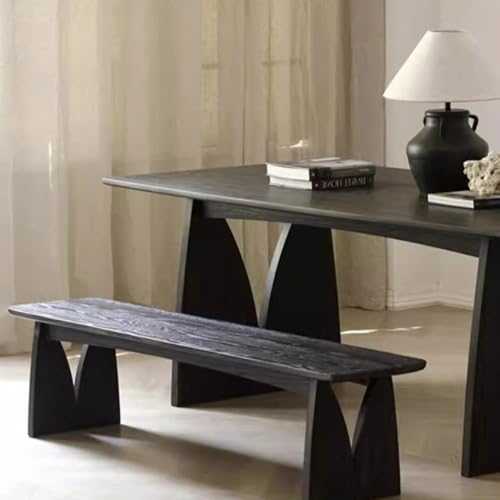 Banco de madera duradera estrecho y resistente para interior 8