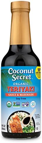 Coconut Secret Coconut Aminos Teriyaki Sauce - 10 fl oz - Low Sodium Soy-Free Teriyaki Alternative, Low Glycemic - Organic, Vegan, Non-GMO, Gluten-Free, Kosher - 20 Servings