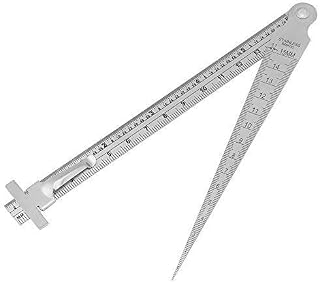 Welding Taper Gauge Stainless Steel Metric/Inch Welding Gap Wedge Depth Ruler Hole Inspection Tool
