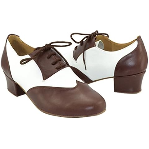 Mens Stylish Jazz Modern Classic Rumba Closed Toe Ballroom Standard Dance Shoes Brown 7 UK Cover