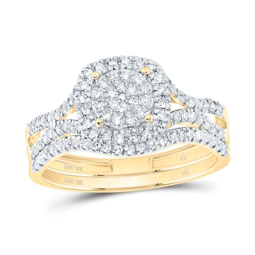 SB Jewelers 10Kt Yellow Gold 5/8 CTW Natural Diamond Fashion Cushion Bridal Set