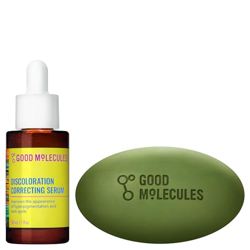 Good Molecules Brightening Skincare Duo – Dark Spot Correcting Bar (85g) & Discoloration Serum (30ml) | Tranexamic Acid & Niacinamide Set for Face & Body | All Skin Types