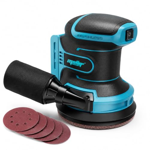 Mellif Akku-Exzenterschleifer 125mm Bürstenlos Kompatibel mit Makita 18V