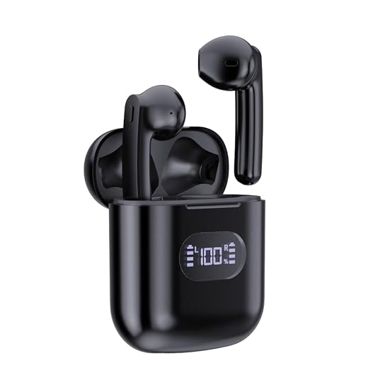 Wireless Earbuds, Bluetooth 5.3 Earbuds 36H Playtime LED Power Display Earbuds with Wireless Charging Case Crystal-Clear Calls with Mic Premium Sound Bluetooth Headphones for Workout/Home/Office