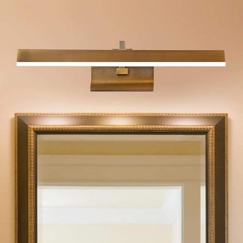 Lámpara de espejo LED Lámpara de espejo Compatible with baño Accesorio de iluminación, Lámparas frontales de espejo de metal dorado giratorias de 240°