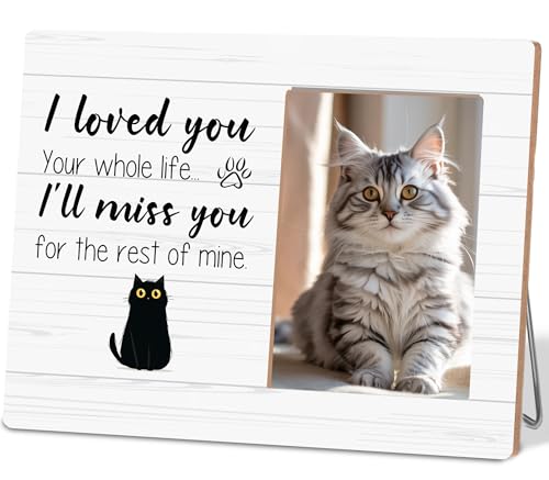 Hkclccf Cat Memorial Picture Frame Pet Memorial Gifts for Cat Mom Sympathy Gift for Loss of Cat 4x6 Cat Loss Sympathy Frame for Tabletop Display