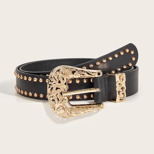 Western Carved Pin Buckle Belt For Various Outfit Rivet Studded Belt For Pants Jeans Animal Print Belt For Everyday Use4