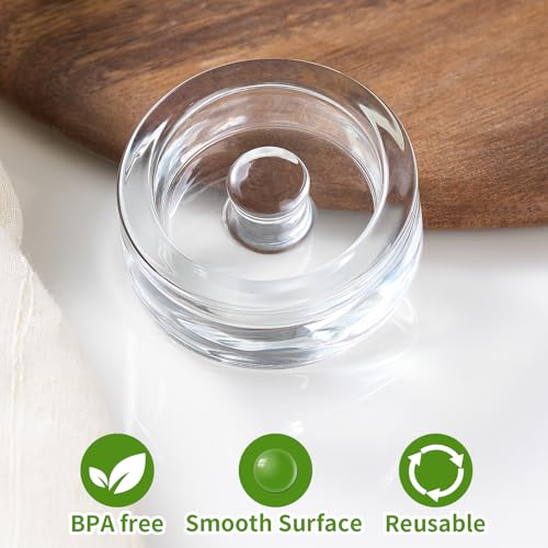 MFacoy 4-Pack of Fermentation Glass Weights with Easy Grip Handle for Great Wide Mouth Canning Mason Jars, Pickling Sourkrout Kraut Glass Weight Fermentation Kit with Easy Grip Handle, Dishwasher Safe - Thumbnail 5