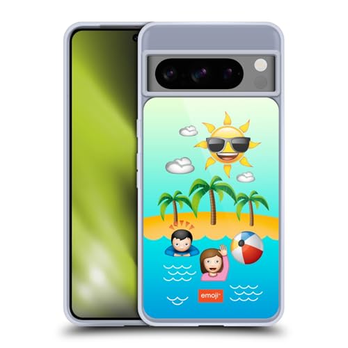 Head Case Designs �������C�Z���X �G���� �r�[�` Happy Summer �W�F���P�[�X [�~���^���[�O���[�h�ی�] Google Pixel 8 Pro�Ή�