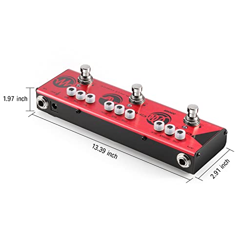 Donner Multi Guitar Effect Pedal Alpha Force 3 In 1 Effects Delay Chorus High Gain Distortion Pedal With Adapter #TOP4