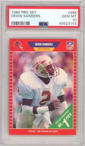 Graded 1989 Pro Set Deion Sanders #486 Rookie RC Football Card PSA 10 Gem Mint
