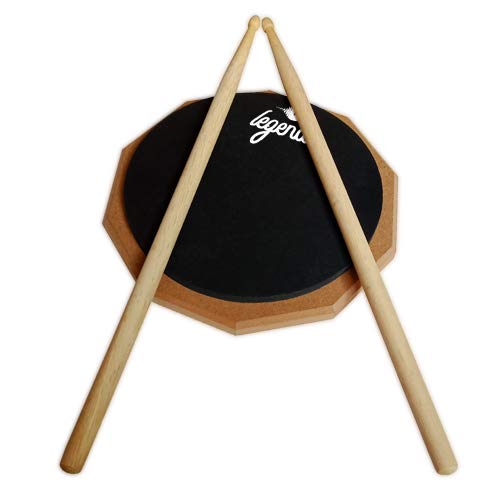 Image of Legend's 8 inch Inches Two Sided Drum Practice Pad With Bag And Drum Sticks