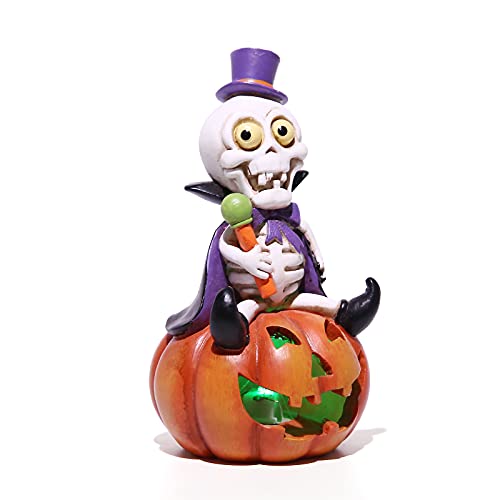 Hodao Halloween Figurines 5.7 Inch Resin Halloween Decoration Skeleton Jack Pumpkin Lantern Nightmare Before Christmas #TOP1
